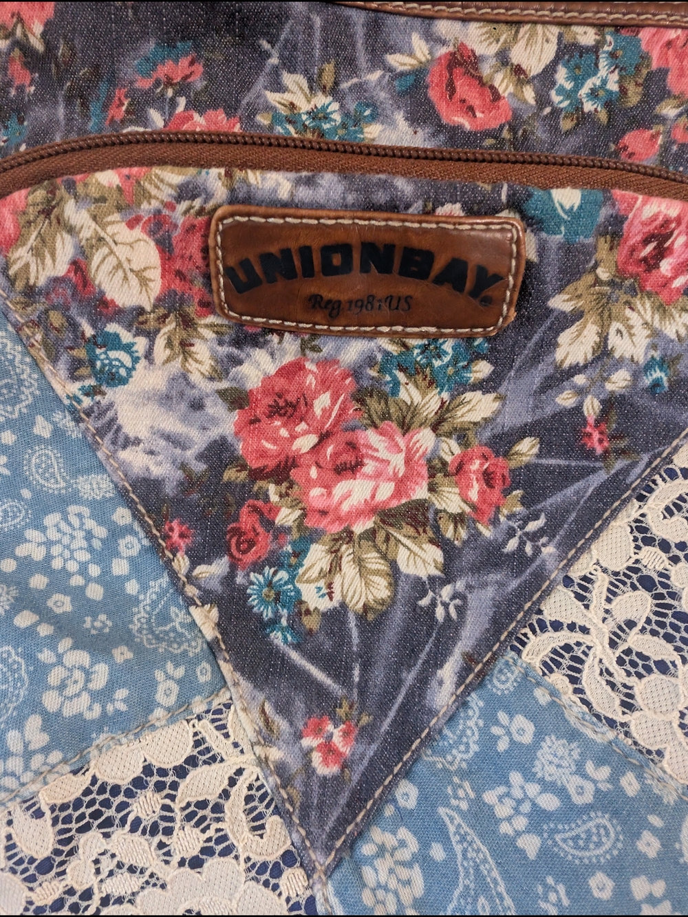 Unionbay Floral Patchwork Women's Backpack - Blue & Pink